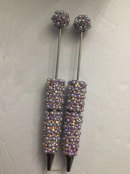 Beadable rhinestone and pearls pens