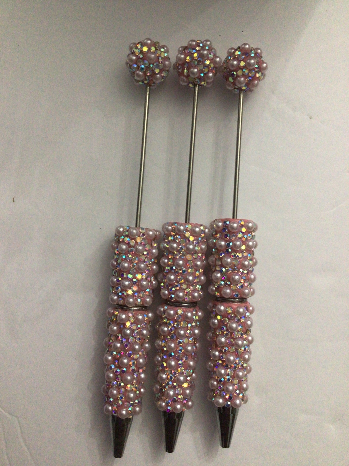 Beadable rhinestone and pearls pens