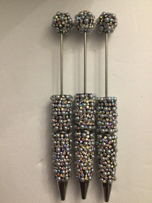 Beadable rhinestone and pearls pens